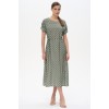 Платье женское Штапель с коротким рукавом зеленое