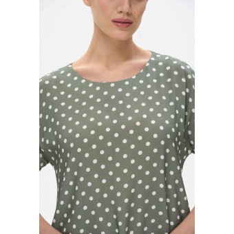 Платье  женское       Штапель     с коротким рукавом  зеленое