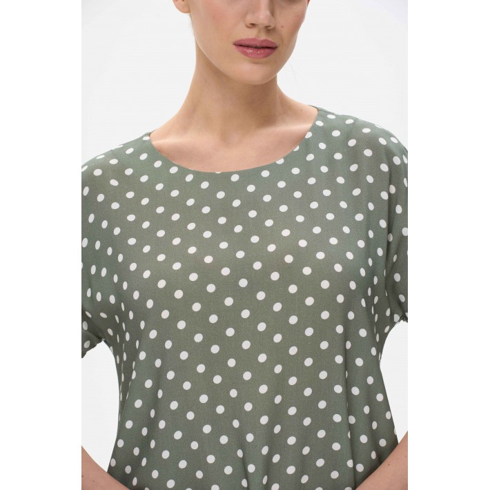 Платье женское Штапель с коротким рукавом зеленое