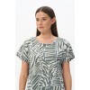 Платье женское из кулирки с коротким рукавом зеленое Абстракция