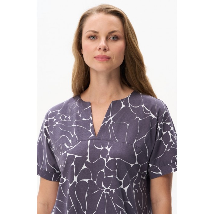 Платье женское из кулирки с коротким рукавом серое