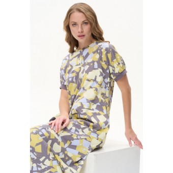 Платье  женское       из кулирки     с коротким рукавом  разноцветное     