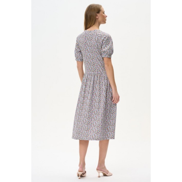 Платье женское из кулирки с коротким рукавом разноцветное