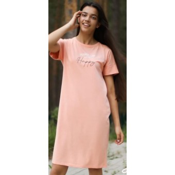 Платье  женское       трикотажное     с коротким рукавом  оранжевое