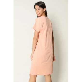 Платье  женское       трикотажное     с коротким рукавом  оранжевое