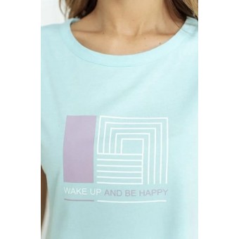 Платье  женское       трикотажное     с коротким рукавом  голубое