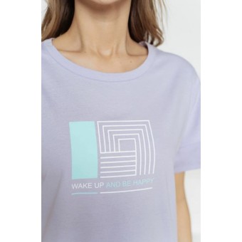 Платье  женское       трикотажное     с коротким рукавом  фиолетовое     