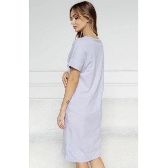 Платье  женское       трикотажное     с коротким рукавом  фиолетовое     