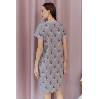 Платье  женское       трикотажное     с коротким рукавом  серое