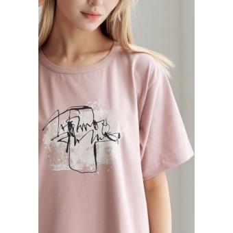 Платье  женское       трикотажное     с коротким рукавом  бежевое     