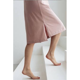 Платье  женское       трикотажное     с коротким рукавом  бежевое     