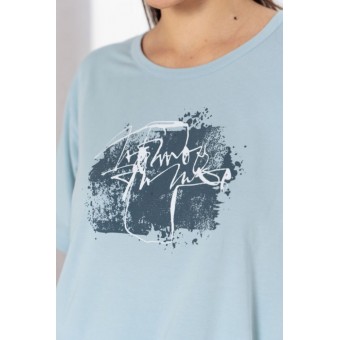 Платье  женское       трикотажное     с коротким рукавом  голубое