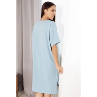 Платье  женское       трикотажное     с коротким рукавом  голубое