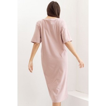 Платье  женское       трикотажное     с коротким рукавом  бежевое  Кружево