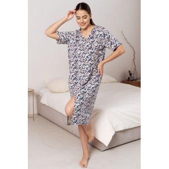 Платье  женское       трикотажное     с коротким рукавом  коричневое     