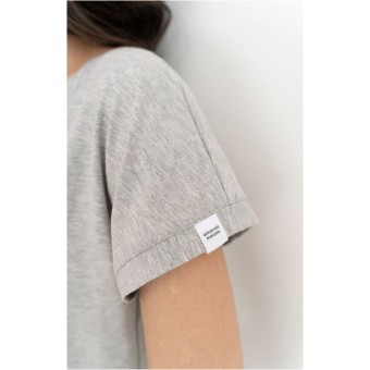 Платье  женское       трикотажное     с коротким рукавом  серое  Принт