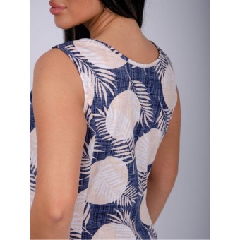 Платье  женское       из кулирки     без рукавов  синее     