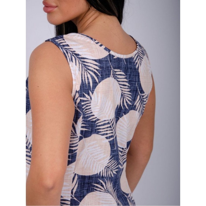 Платье женское из кулирки без рукавов синее