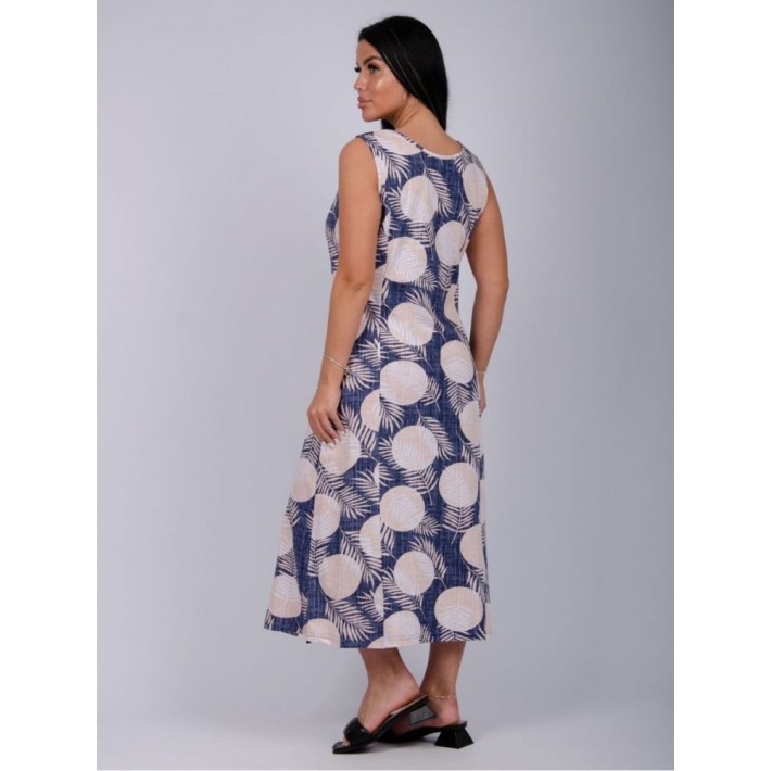 Платье женское из кулирки без рукавов синее