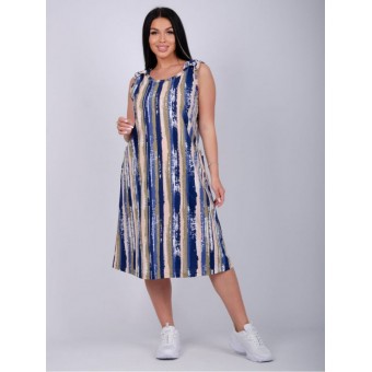 Платье  женское       из кулирки     без рукавов  синее