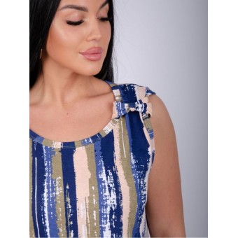 Платье  женское       из кулирки     без рукавов  синее