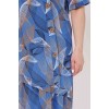 Платье женское из кулирки с коротким рукавом синее Листья Kuzina
