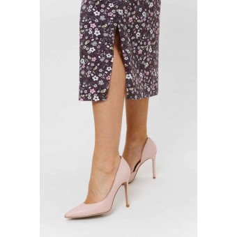 Платье  женское       из кулирки     с коротким рукавом  коричневое  Цветы Kuzina