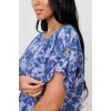 Платье женское из кулирки с коротким рукавом синее Абстракция Kuzina