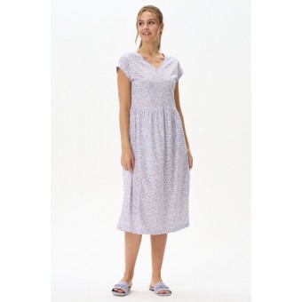 Платье  женское       трикотажное     с коротким рукавом  фиолетовое  Цветы   