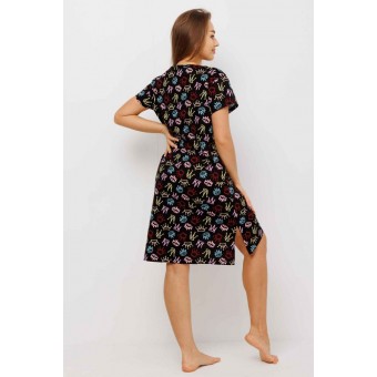 Туника  женская       из кулирки     с коротким рукавом  коричневая  Короны Kuzina  