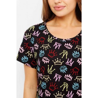 Туника  женская       из кулирки     с коротким рукавом  коричневая  Короны Kuzina  