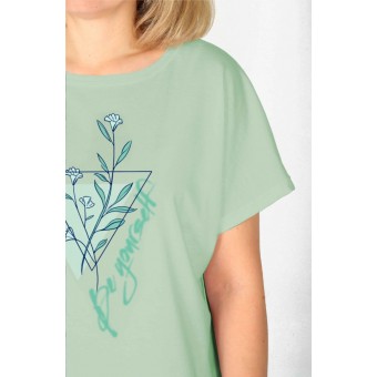 Туника  женская       из кулирки     с коротким рукавом  в ассортименте  Рисунок   