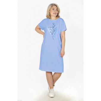 Туника  женская       из кулирки     с коротким рукавом  в ассортименте  Рисунок   