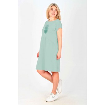 Туника  женская       из кулирки     с коротким рукавом  в ассортименте  Сердечки   