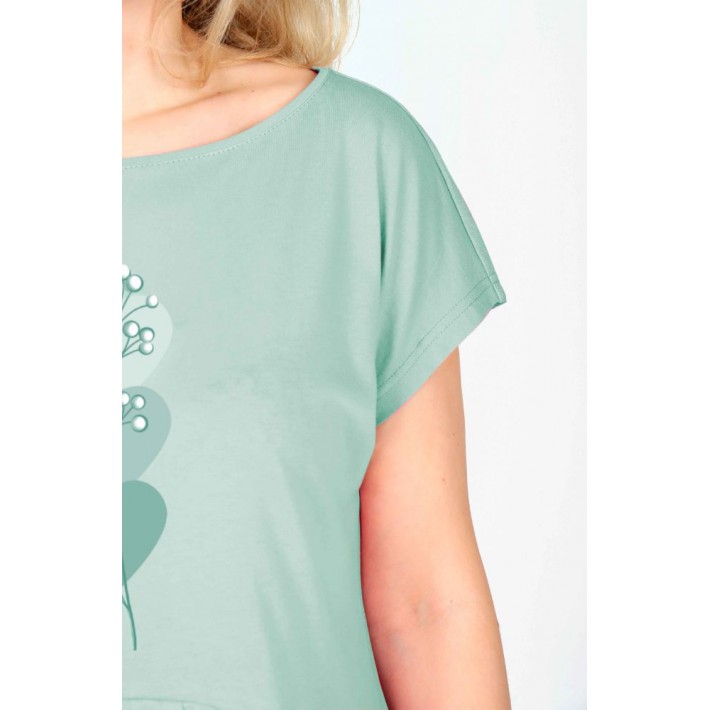 Туника женская из кулирки с коротким рукавом в ассортименте Сердечки