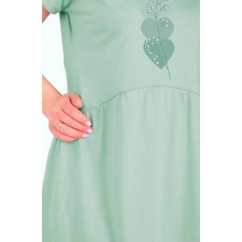 Туника  женская       из кулирки     с коротким рукавом  в ассортименте  Сердечки   