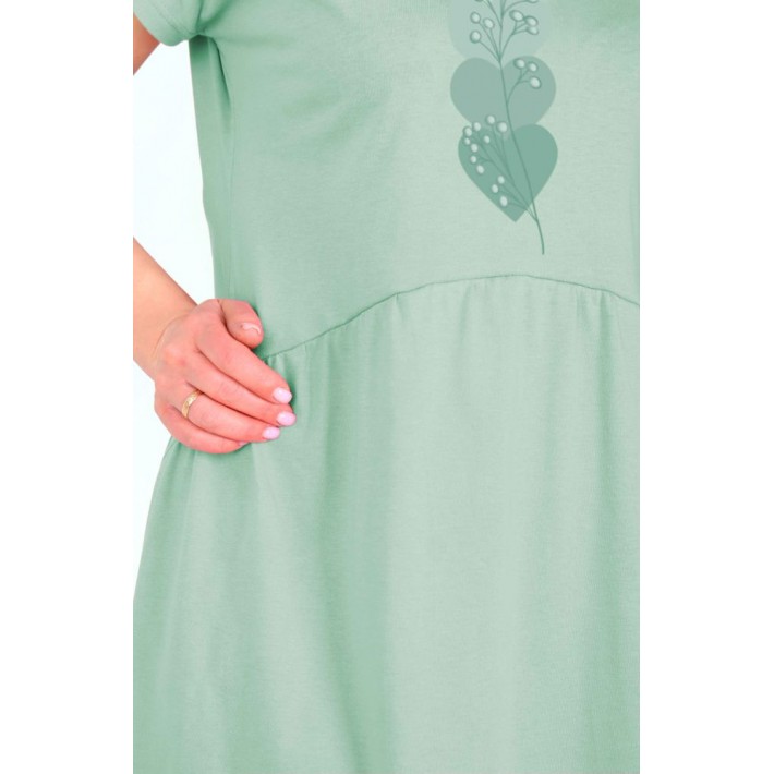 Туника женская из кулирки с коротким рукавом в ассортименте Сердечки