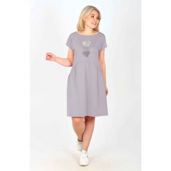 Туника  женская       из кулирки     с коротким рукавом  в ассортименте  Сердечки   