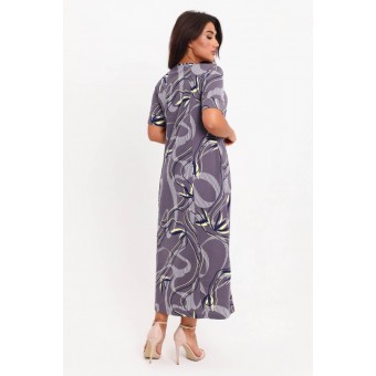 Платье  женское       из кулирки     с рукавом 1/2  серое