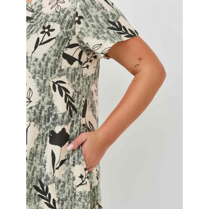 Платье женское из кулирки с рукавом 1/2 зеленое