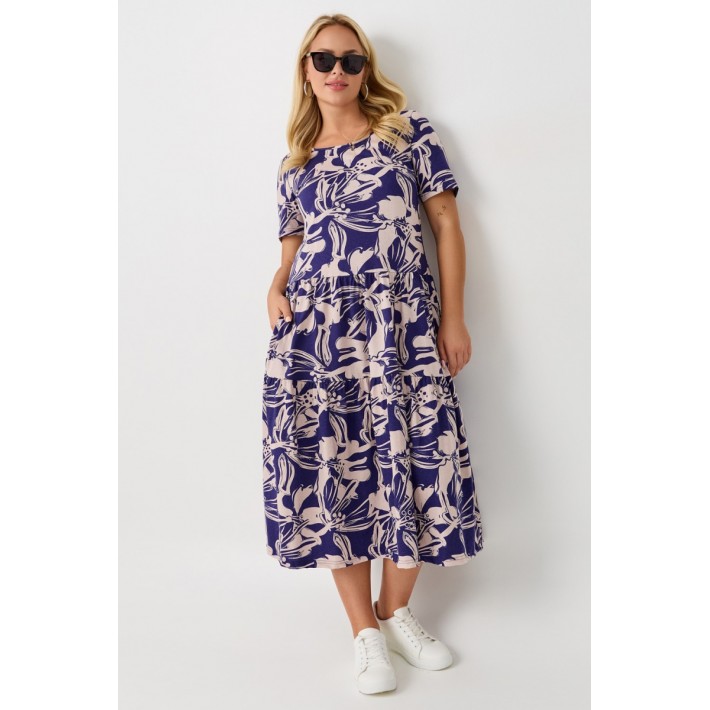 Платье женское из кулирки с рукавом 1/2 синее