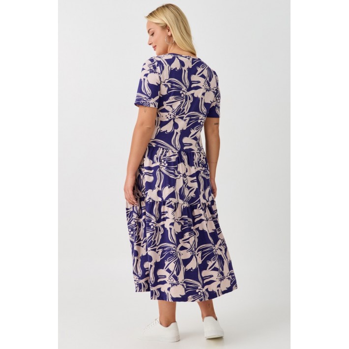 Платье женское из кулирки с рукавом 1/2 синее