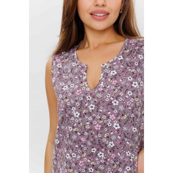 Сарафан         из кулирки     без рукавов  Розовый  Цветы Kuzina