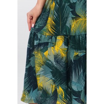 Сарафан         из кулирки     без рукавов  Желтый, Синий  Абстракция Kuzina