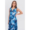 Сарафан из кулирки без рукавов Голубой, Синий Абстракция Kuzina