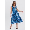 Сарафан из кулирки без рукавов Голубой, Синий Абстракция Kuzina