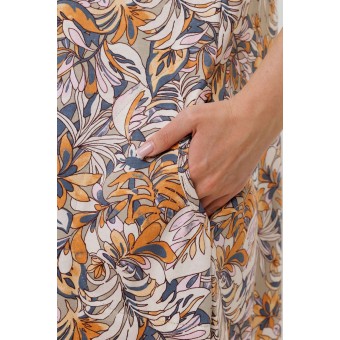 Сарафан         из кулирки     без рукавов  Разноцветный  Листья Kuzina