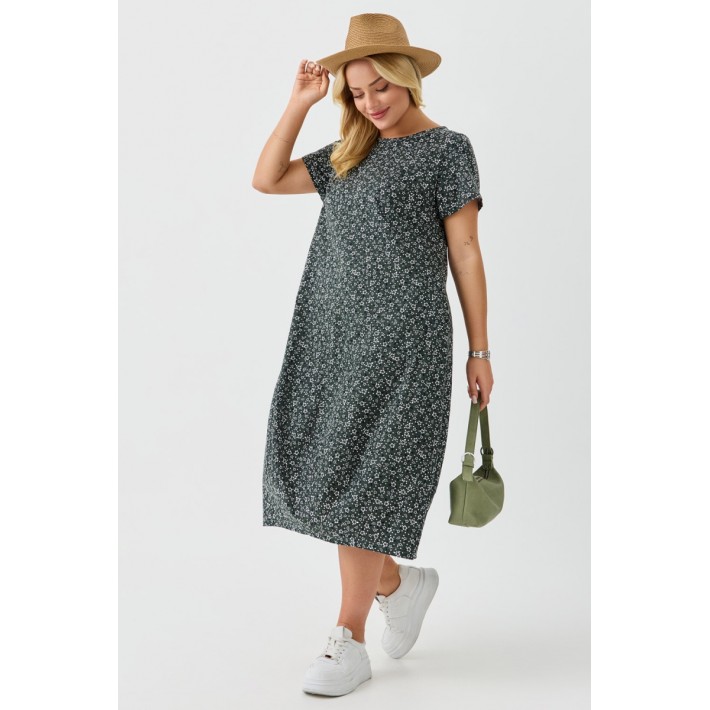 Платье женское из кулирки с рукавом 1/2 зеленое