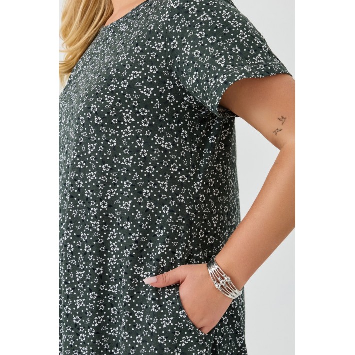 Платье женское из кулирки с рукавом 1/2 зеленое