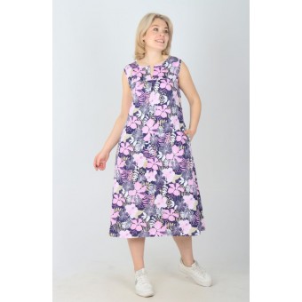 Сарафан         из кулирки     на бретелях  в ассортименте  Рисунок